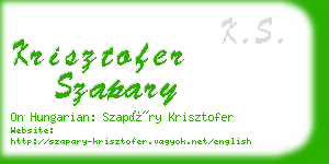 krisztofer szapary business card